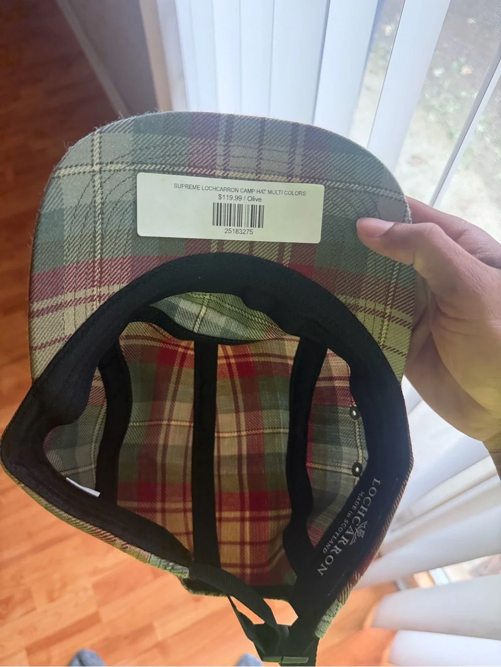 Supreme Olive/Red/Gray Plaid Camp Hat